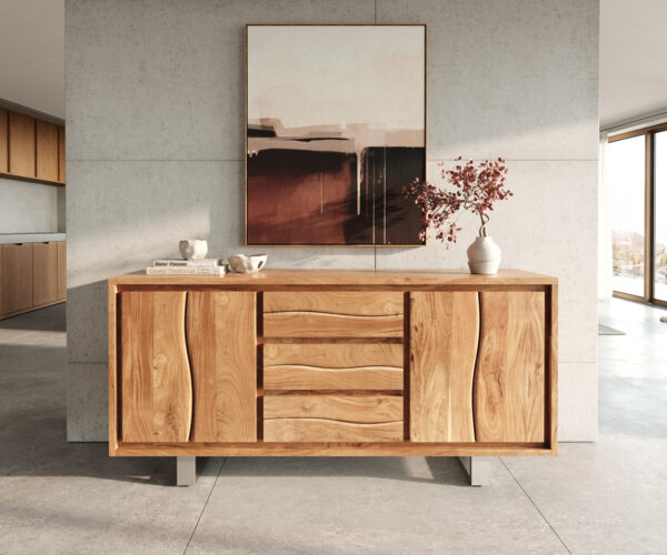 Komoda Live-Edge 170 cm akácie natural 3 zásuvky 4 dvířka - Image 2